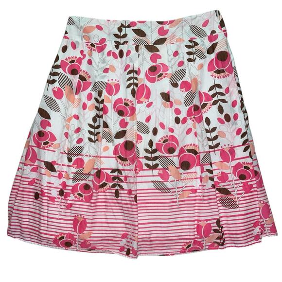 Notations Pleated Floral Knee Length 90s Skirt Medium - Picture 2 of 8